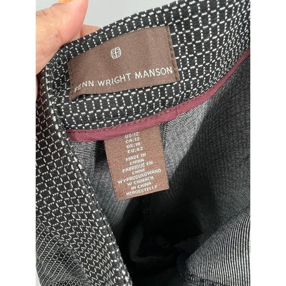 Fenn Wright Manson Women's Size 12 Ankle Trousers Pants Check Print Seamed Zip - Picture 5 of 7